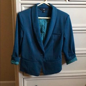 Mossimo Teal Blazer w/ green interior, size Medium